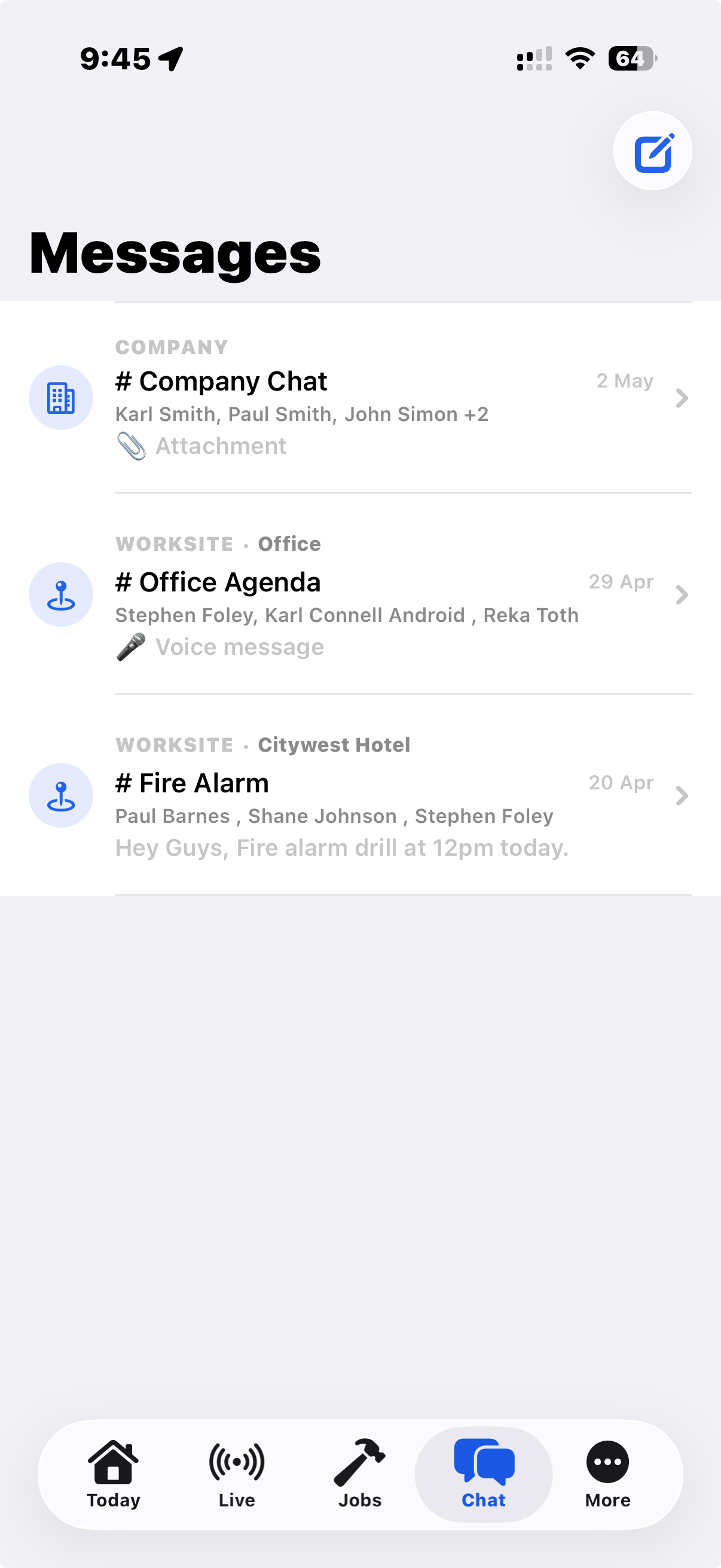 Staff Track project payments app on iPhone — Jobber alternative